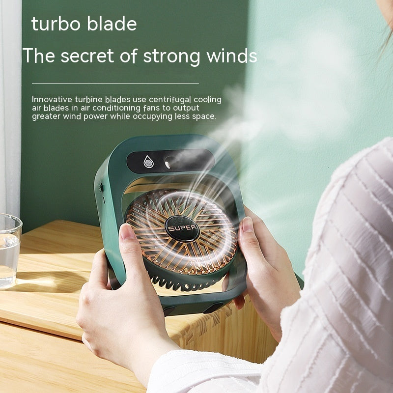 USB Rechargeable Portable Misting Fan and Air Cooler with Humidifier