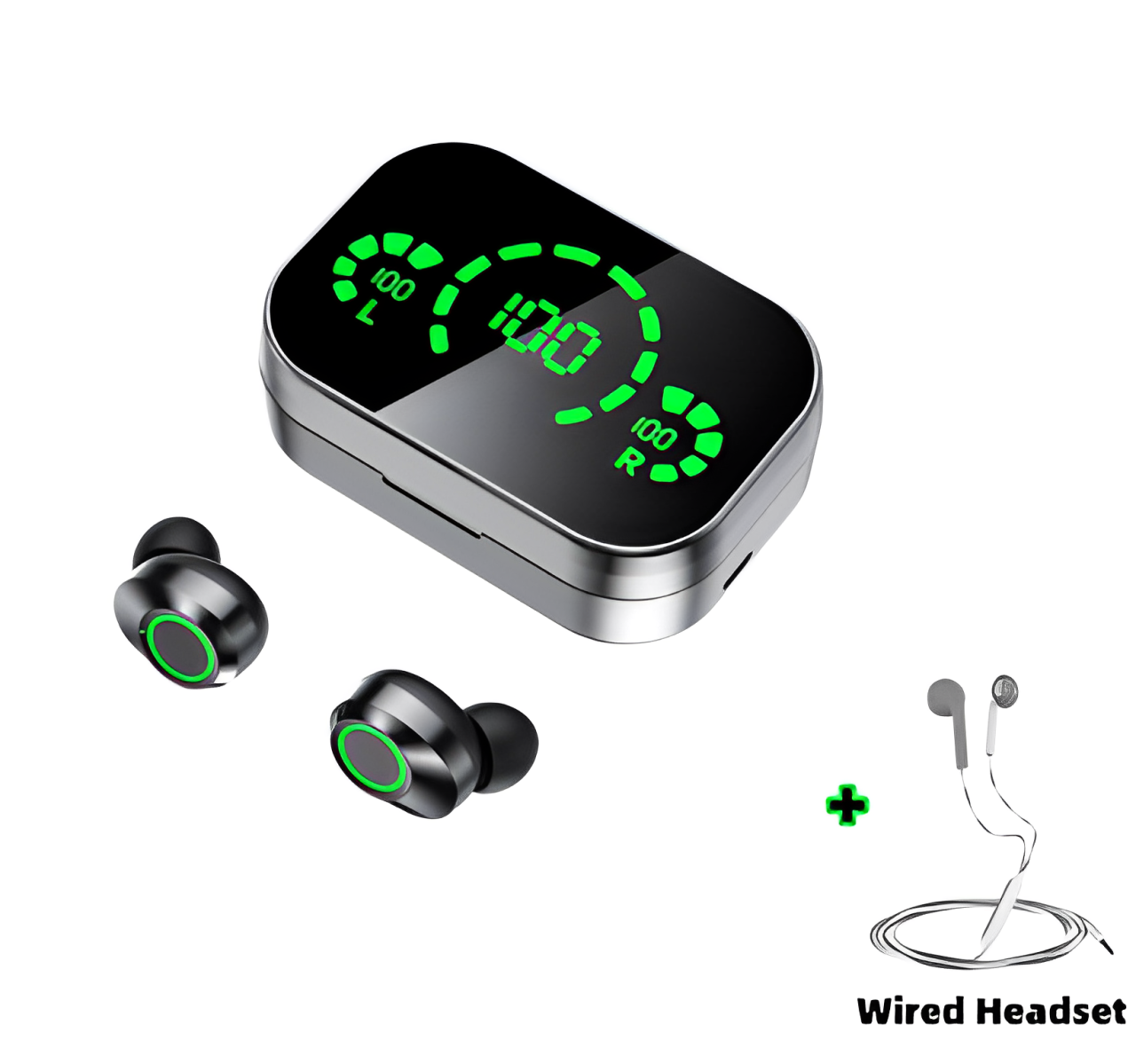 Wireless Bluetooth Headset with Digital Display