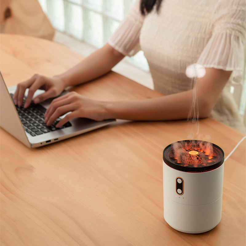 Volcanic Flame Aroma Diffuser and Jellyfish Humidifier with Night Light