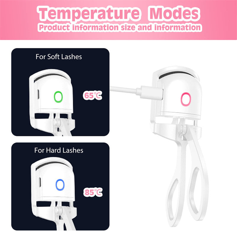 Mini Portable Heated Eyelash Curler with Electric Temperature Control