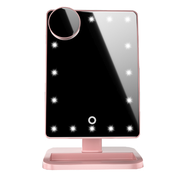 20 LED Touch Screen Makeup Mirror with Bluetooth Music Speaker