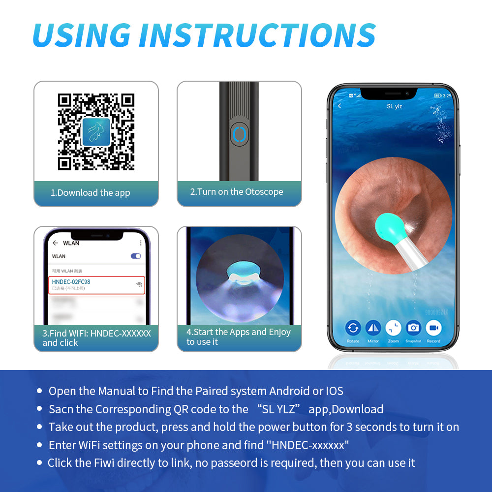 NE3 Wireless Ear Camera & Wax Removal Kit for iPhone