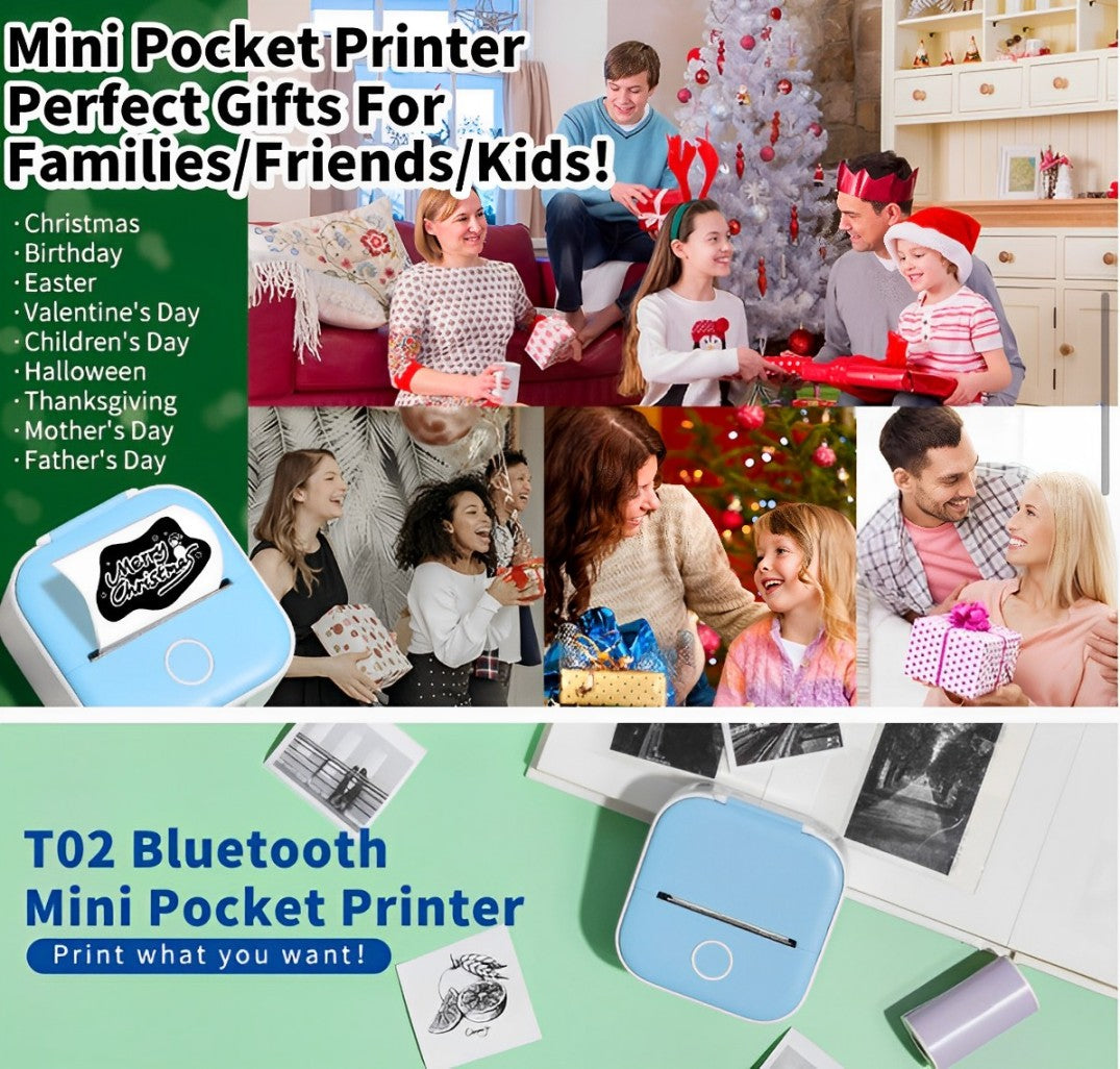 T02 Portable Bluetooth Thermal Printer