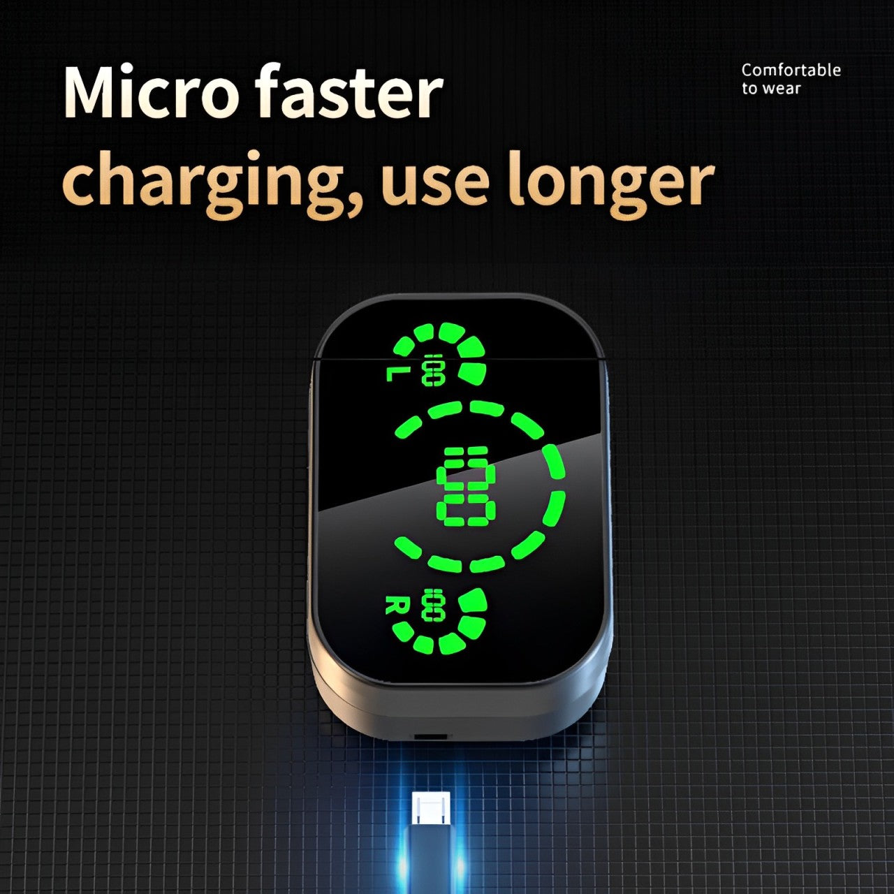 Wireless Bluetooth Headset with Digital Display