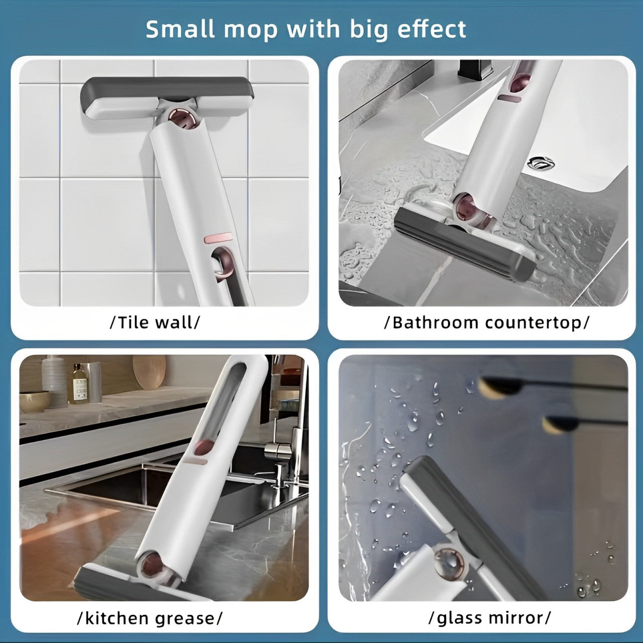 Compact Self-Squeeze Mop – Hands-Free, High Absorbency, Multi-Surface Cleaner