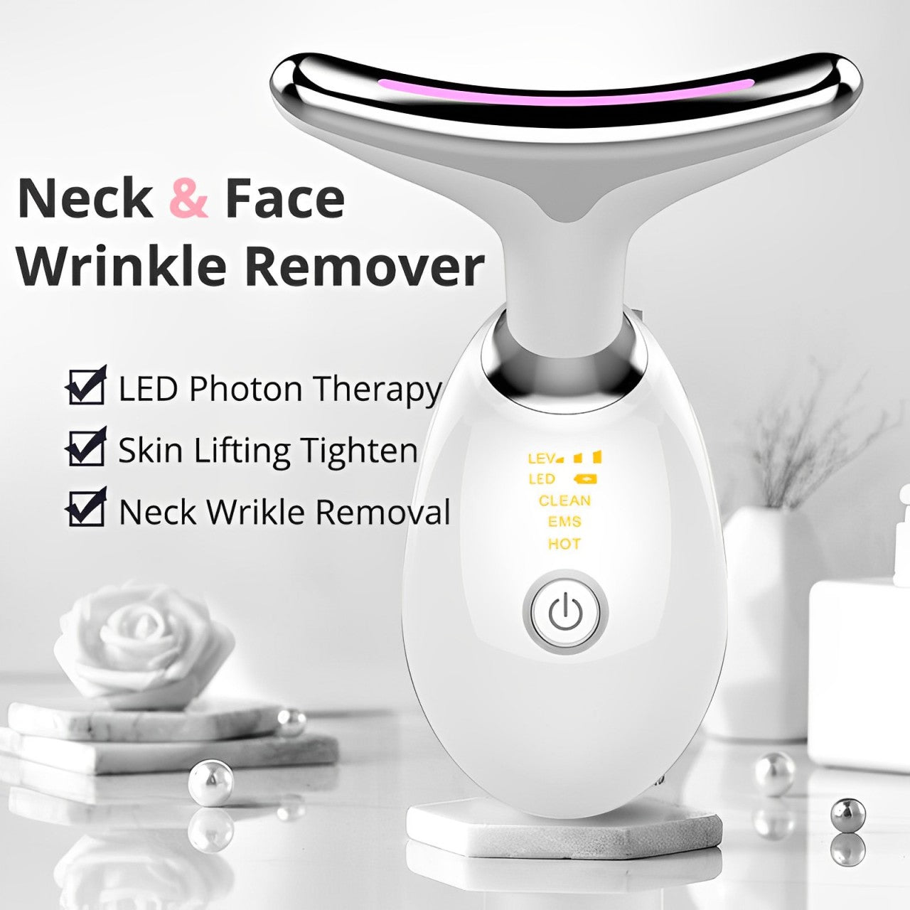 EMS Thermal Neck Lifting And Tighten Massager with LED PhotonTherapy