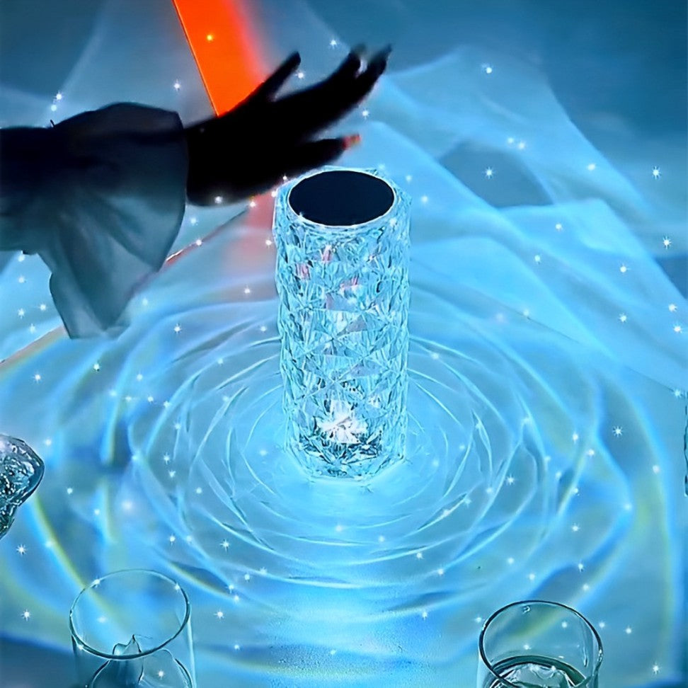 16 Color LED Crystal Rose Touch Table Lamp.