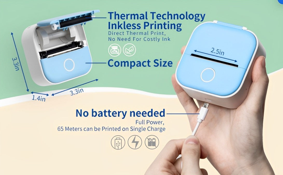 T02 Portable Bluetooth Thermal Printer