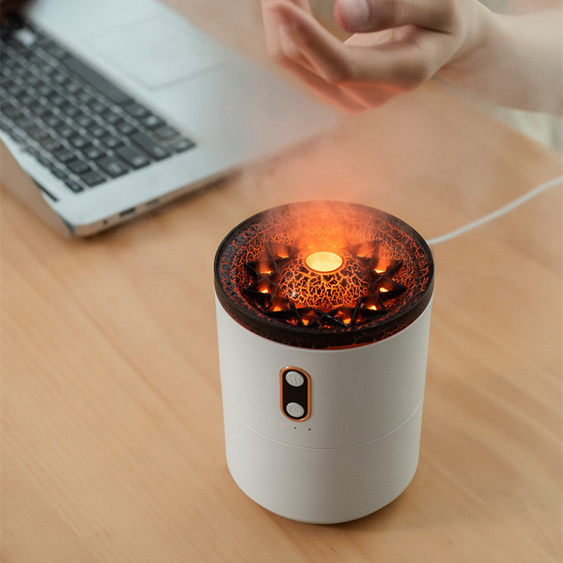 Volcanic Flame Aroma Diffuser and Jellyfish Humidifier with Night Light