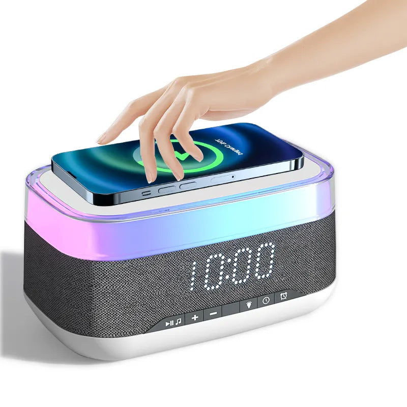 Multifunction Smart Clock: Speaker, Wireless Charger, Night Light