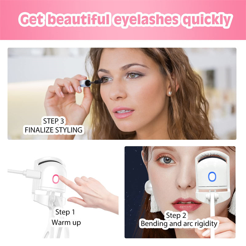 Mini Portable Heated Eyelash Curler with Electric Temperature Control