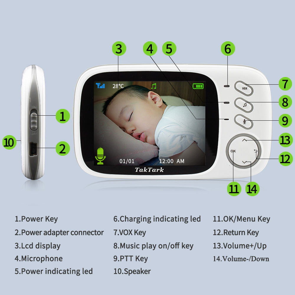 3.2 Inch Digital wireless Baby Monitor