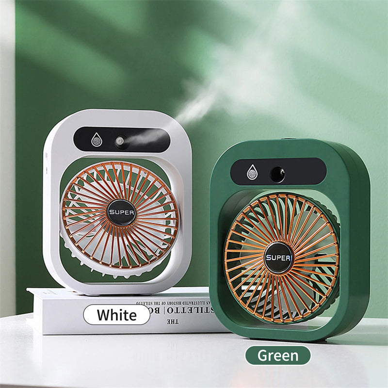 USB Rechargeable Portable Misting Fan and Air Cooler with Humidifier