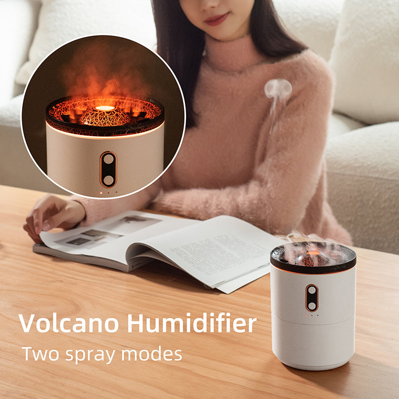 Volcanic Flame Aroma Diffuser and Jellyfish Humidifier with Night Light