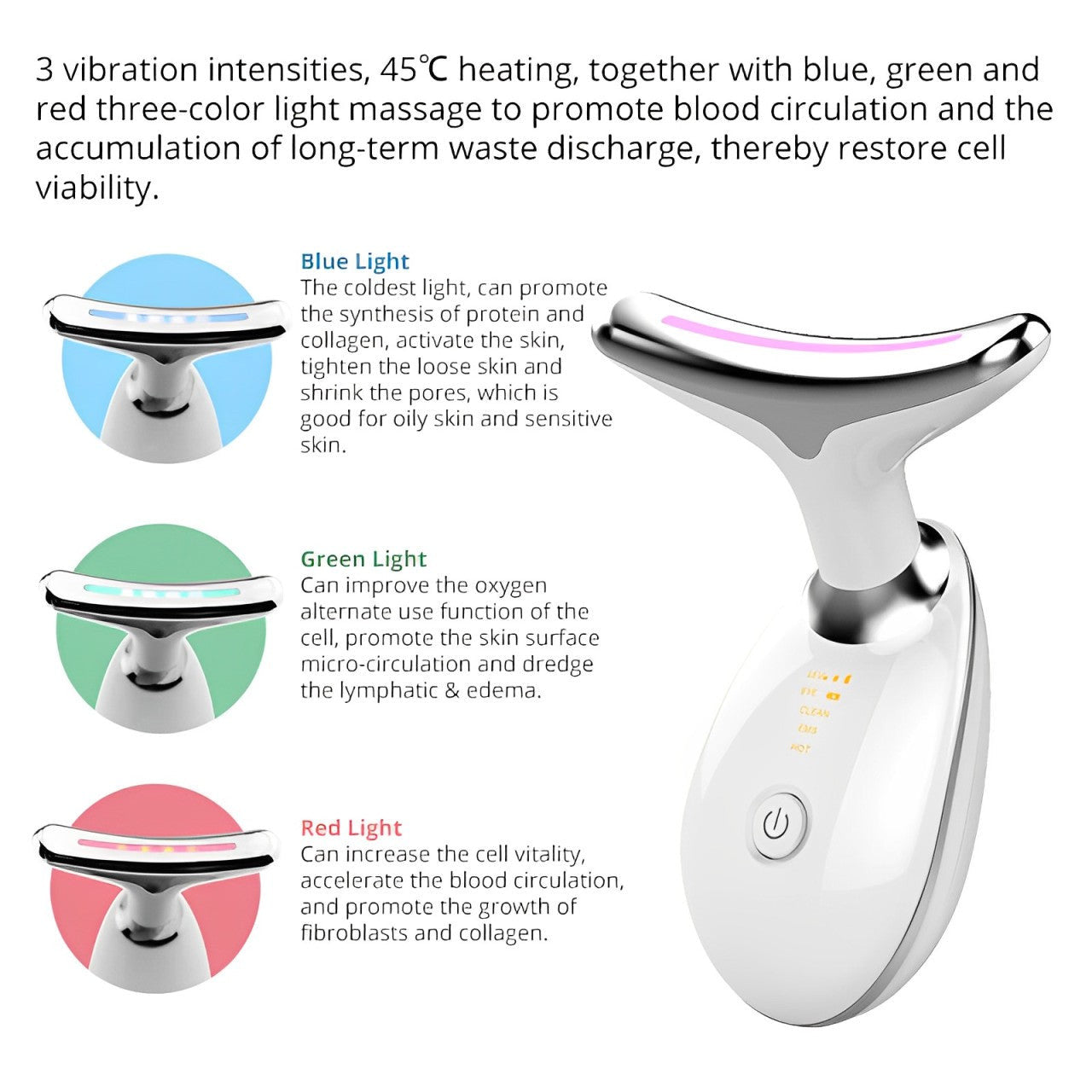 EMS Thermal Neck Lifting And Tighten Massager with LED PhotonTherapy