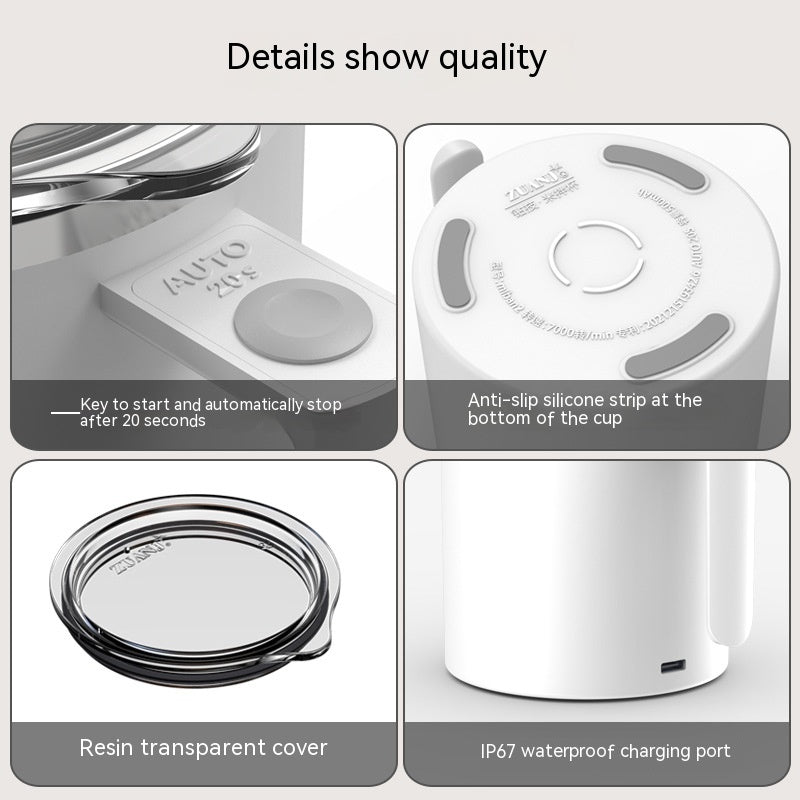 Rechargeable Automatic Mixing Coffee Cup with Cover