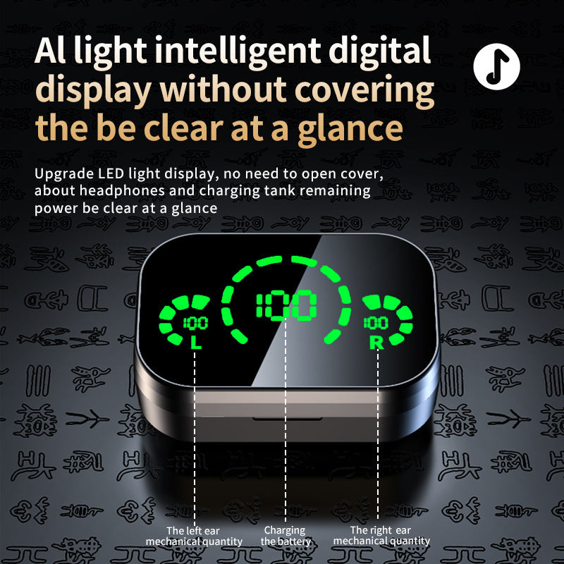Wireless Bluetooth Headset with Digital Display