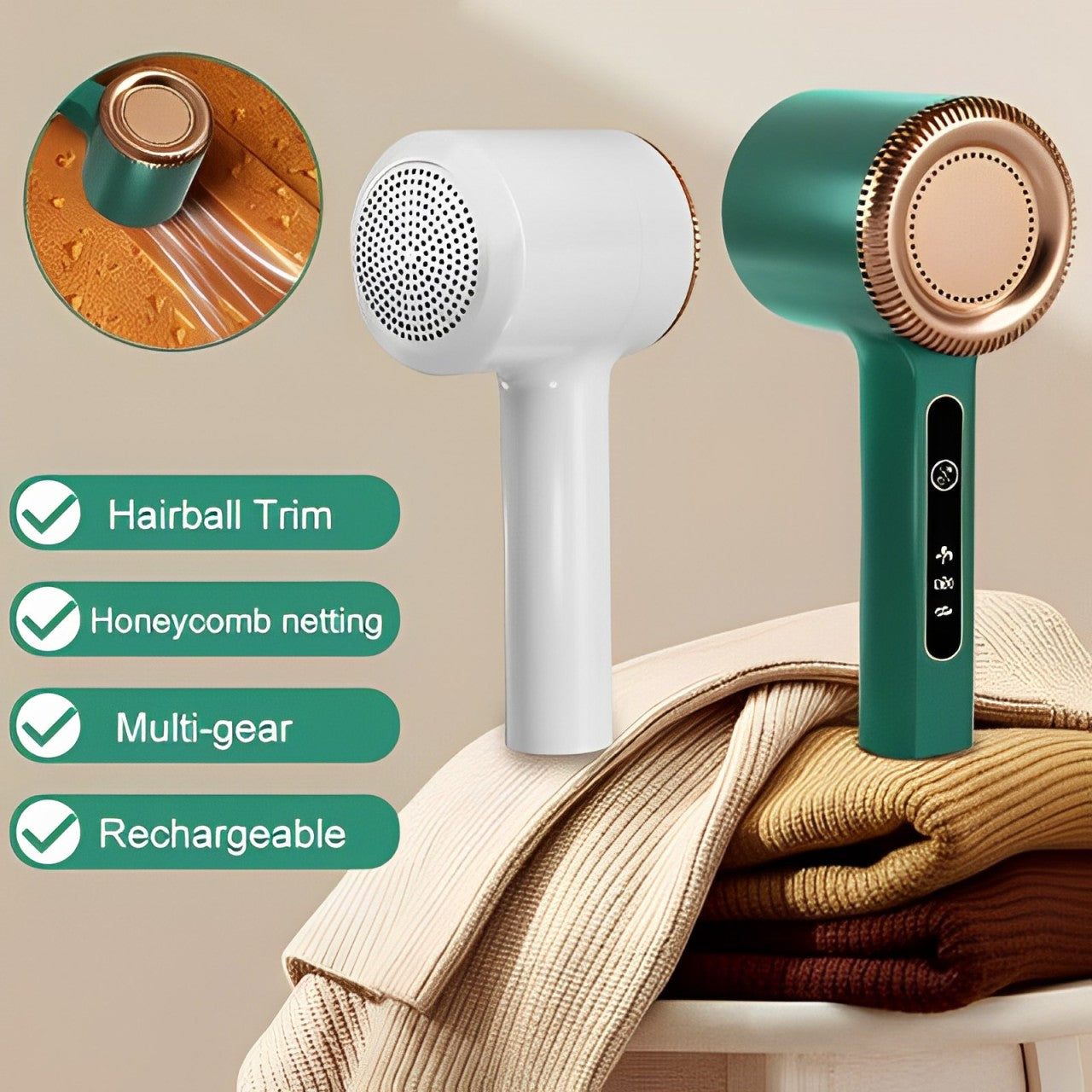 Electric Lint Remover - Rechargeable Pellet Fabric Shaver