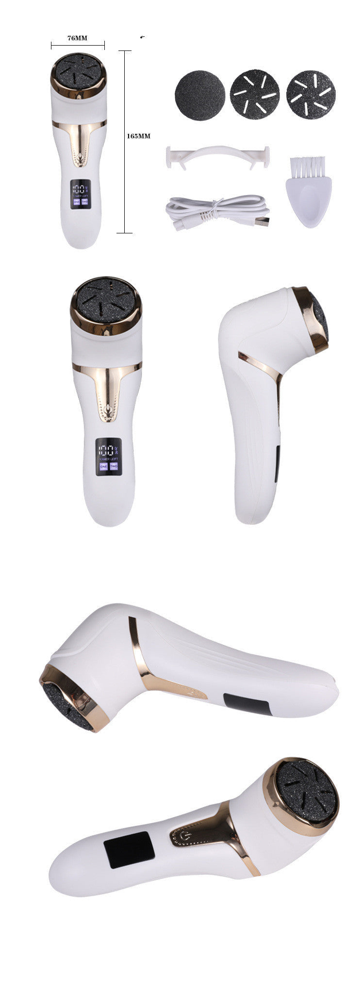 Electric Dust Cleaner And Foot Grinder LCD Digital Display