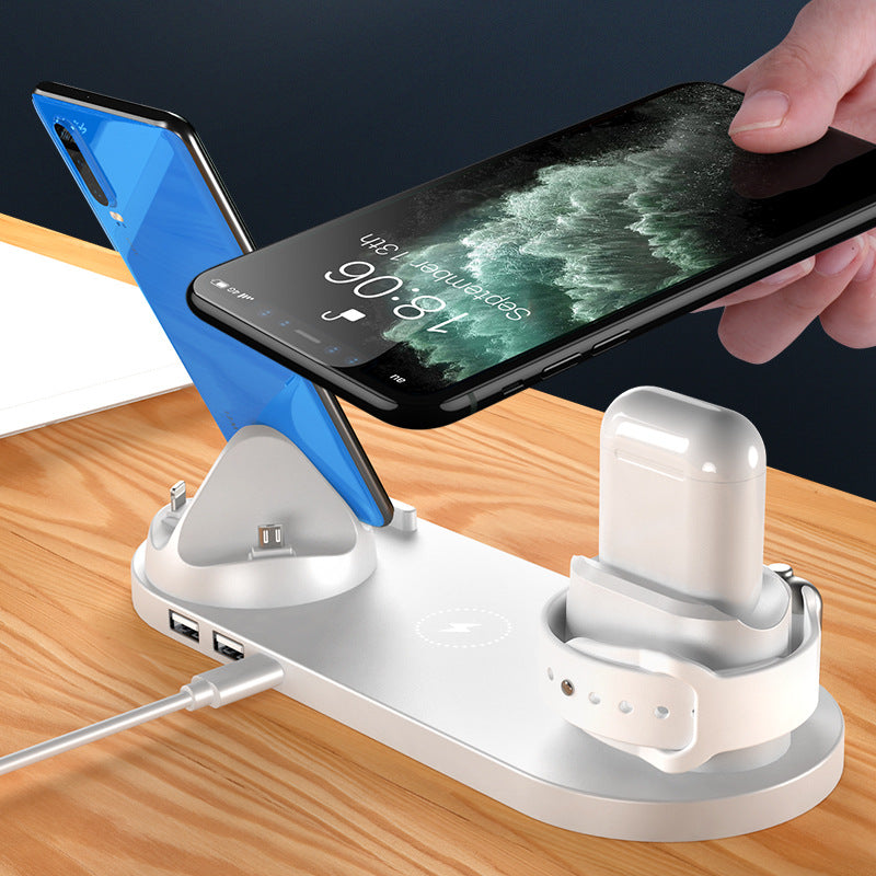 6-in-1 Wireless Fast Charger for Phones, Smartwatch and Earbuds