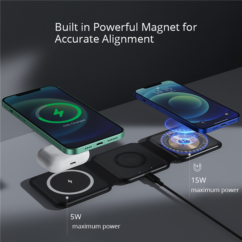 Magnetic 3 in 1 Folding Wireless Fast Charger