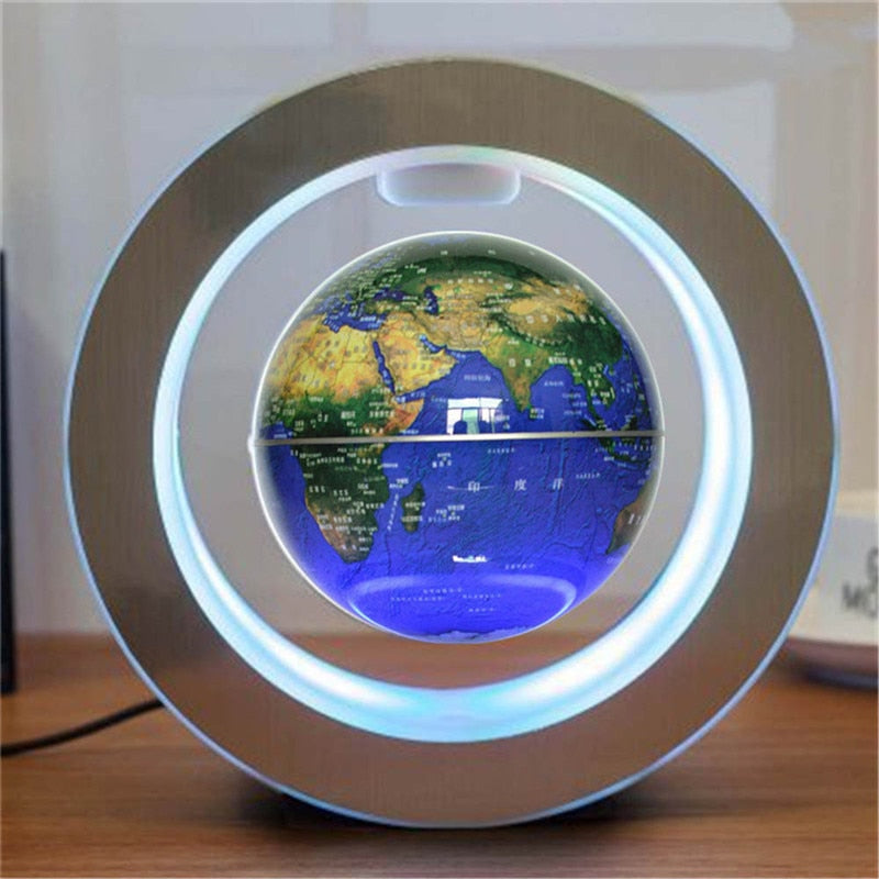 Round Magnetic LED Floating World Map