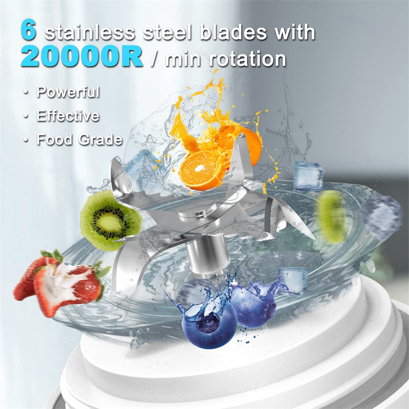 Compact 6-Blade Portable Blender for Shakes and Smoothies