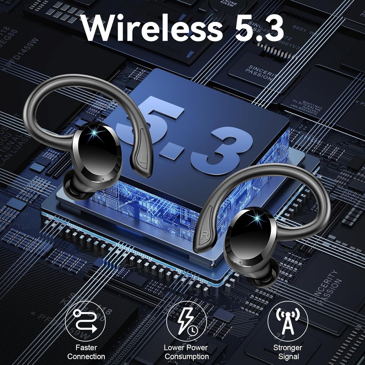 Wireless Smart 52 Bluetooth earbuds with Digital Display
