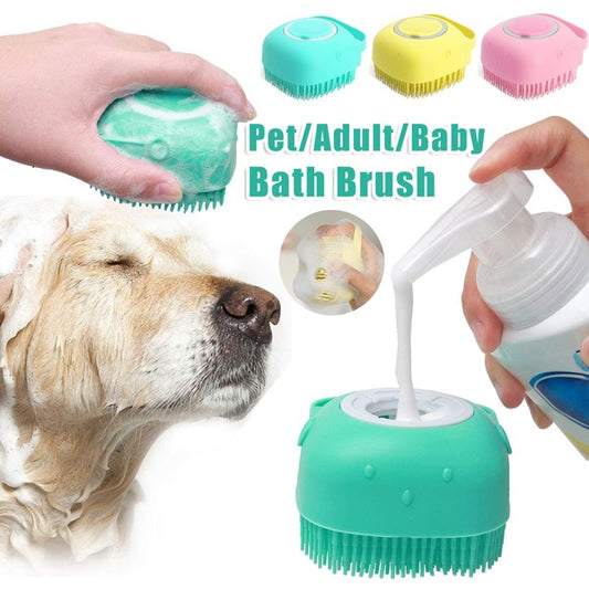 Silicone Dog Bath Brush – Massage & Grooming Tool