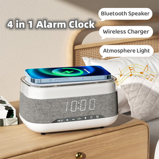 Multifunction Smart Clock: Speaker, Wireless Charger, Night Light