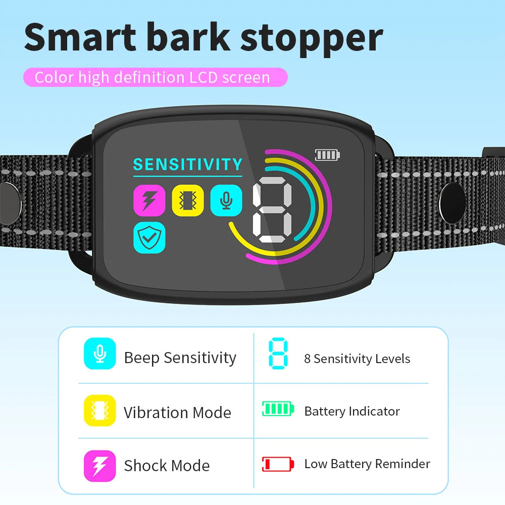 Smart Anti-Barking Dog Collar- Rechargeable and Waterproof