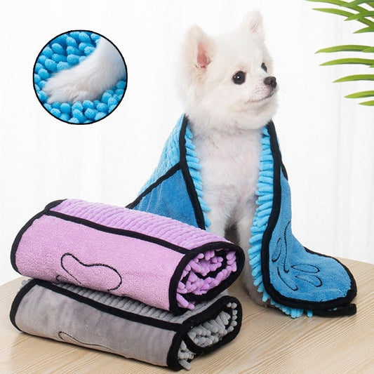 Super Absorbent Microfiber Pet Bath Towel – Quick-Drying for Dogs & Cats